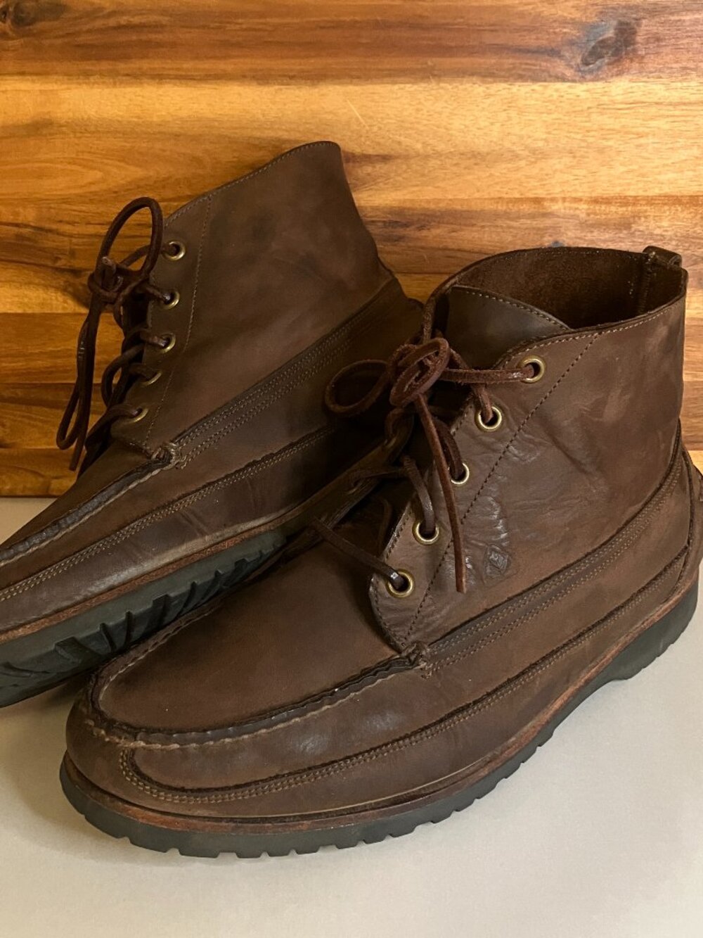 Vintage Florsheim Outdoorsman Boots Mens 10 Brown Leather Chukka Made in USA